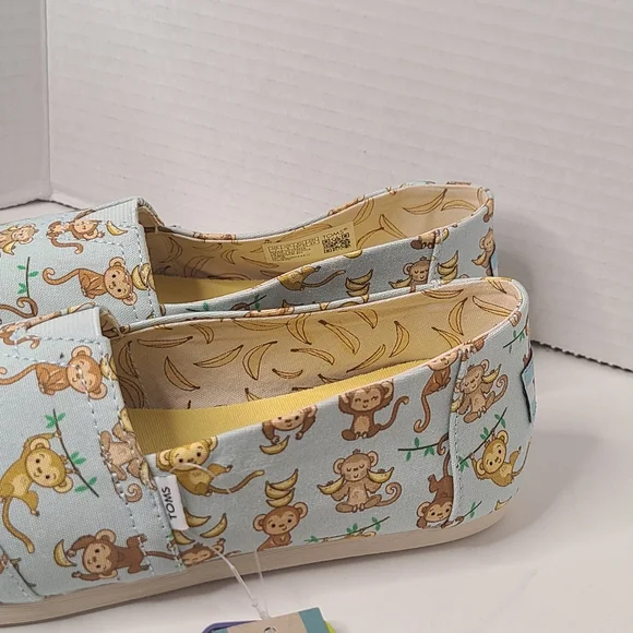 TOMS Monkey Bananas Ortholite Shoes size 7W NWT - Picture 13 of 13